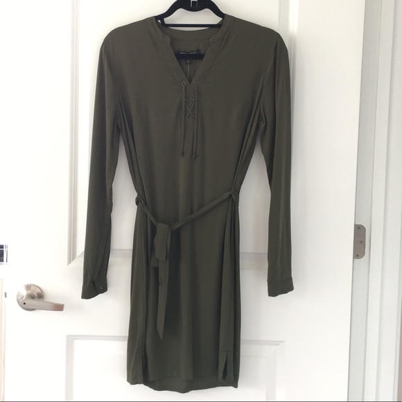 Banana Republic Olive Long Sleeve Dress 0 - Picture 1 of 3